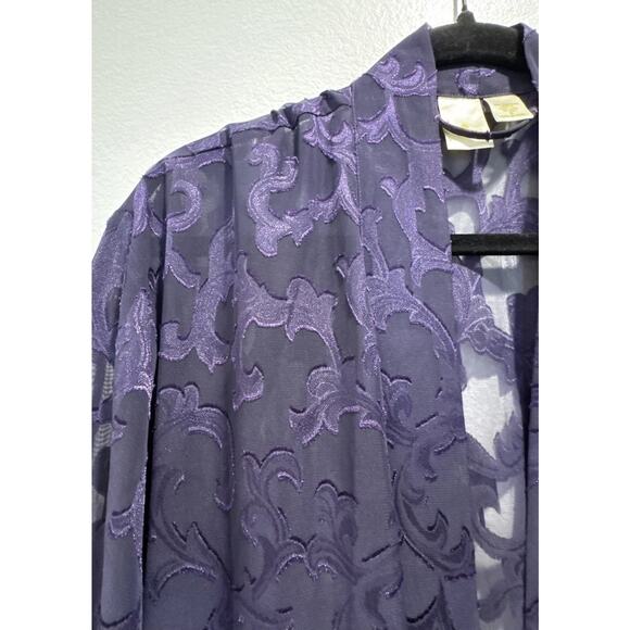 Vintage Victoria’s Secret Purple Robe Gold Crown Label Small Peignoir Glam READ - Picture 5 of 9